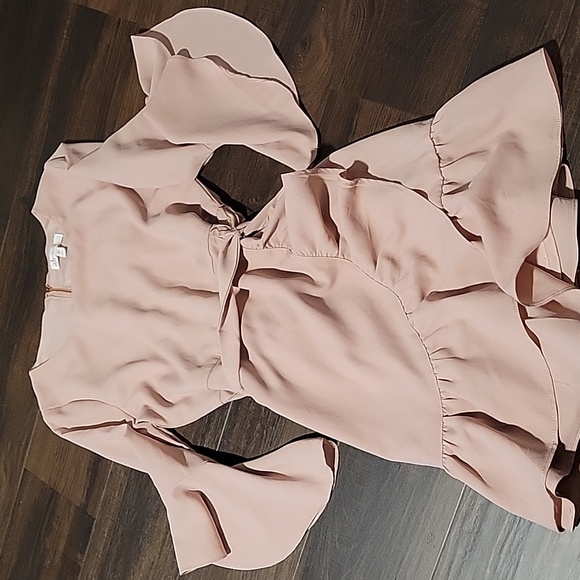 Gianni Bini Ruffle Sleeve Faux Wrap Dress - Picture 3 of 5